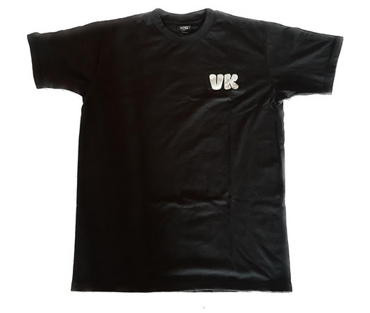 White on black t-shirt