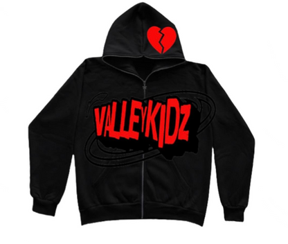 Red on black full zip