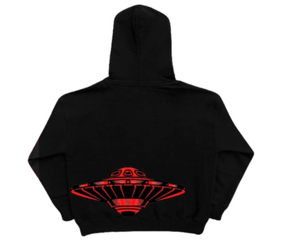 Red on black full zip